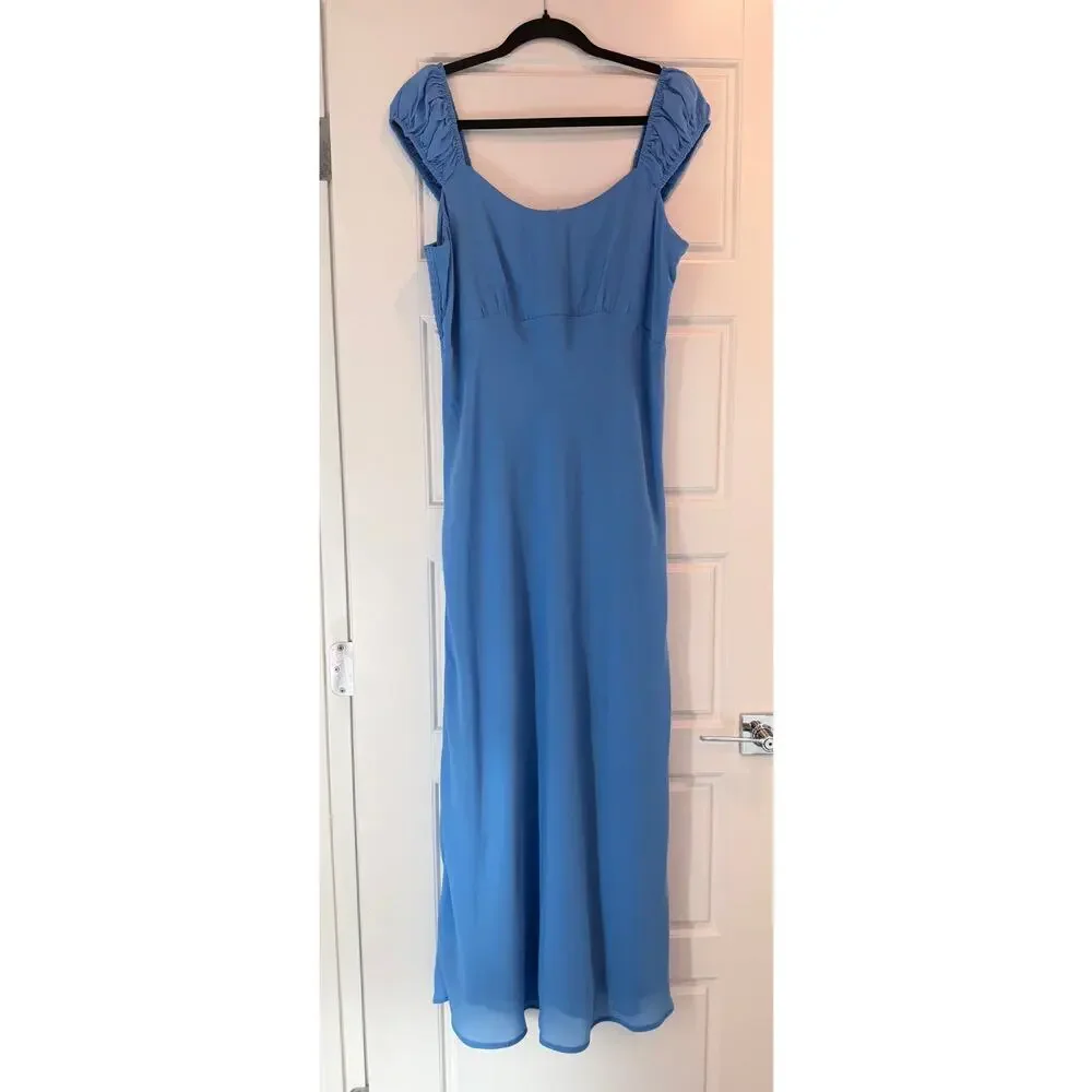 Abercrombie Gathered Sleeve Maxi Dress Size XL Wedding Party Regency Bridgerton